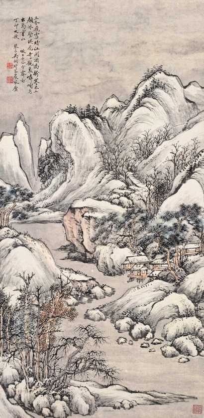 吴琴木 丁卯（1927年）作 雪霁图 立轴